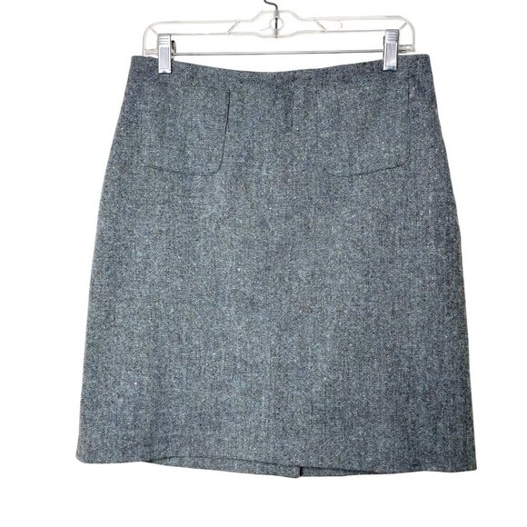 Vintage J. Crew Wool Blend Tweed Pencil Skirt Women’s Size 10 Black/White/Blue - Picture 10 of 10